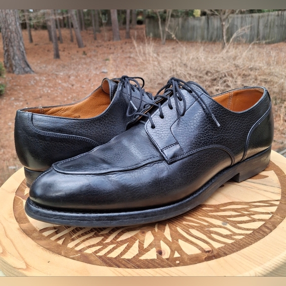 Peal & Co Brooks Brothers Black Pebbled Hatch Grain Split Toe Derby Shoes - Picture 11 of 11